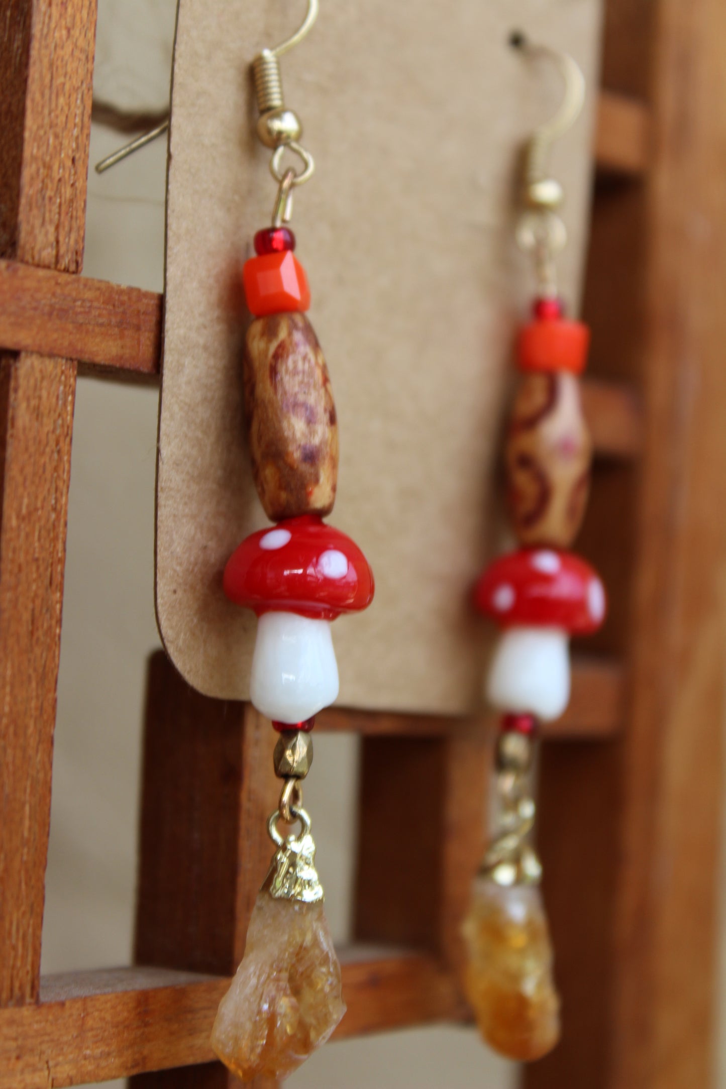 Mushroom Drop Earrings