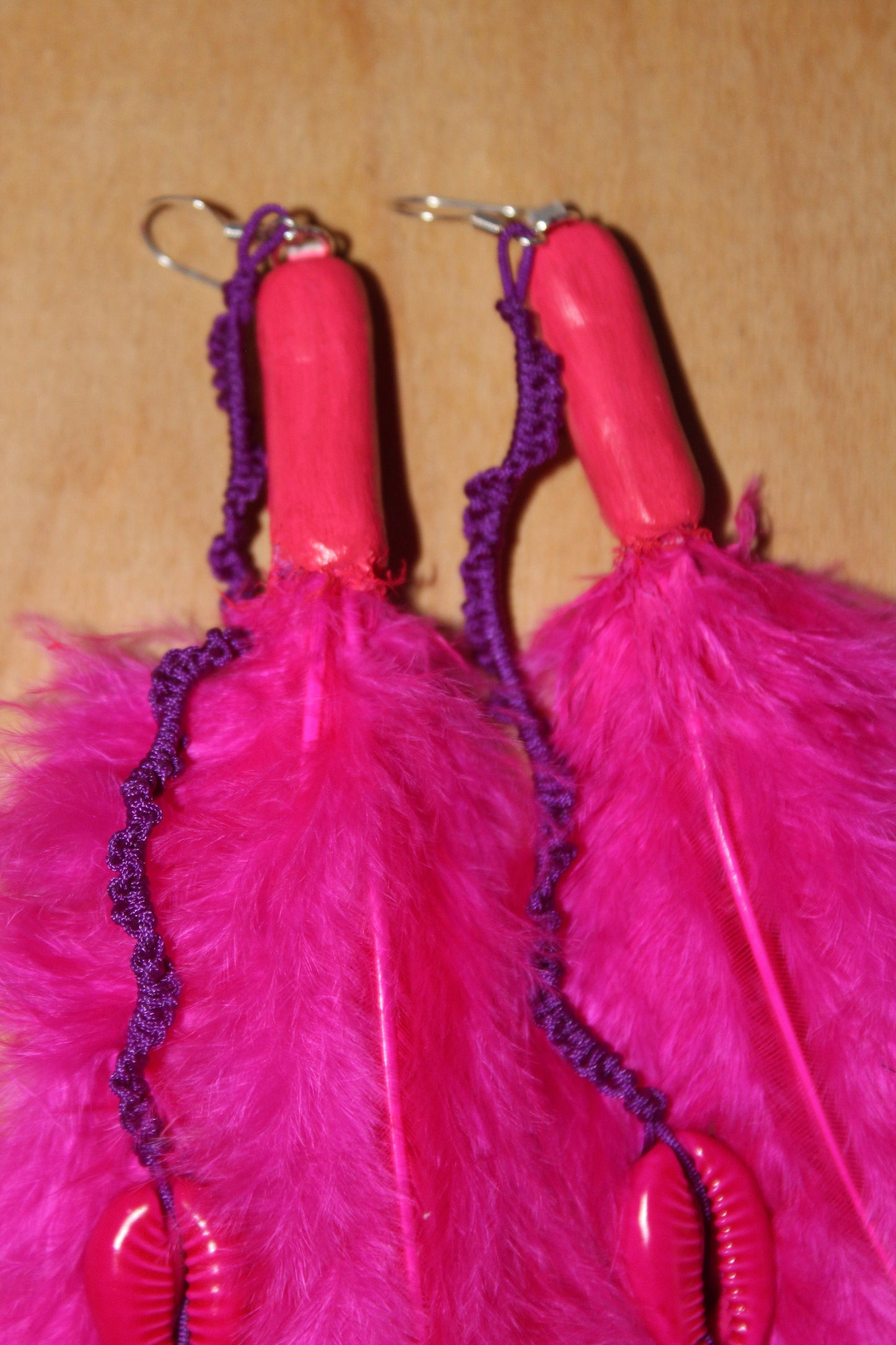Magenta Cowrie Feathers