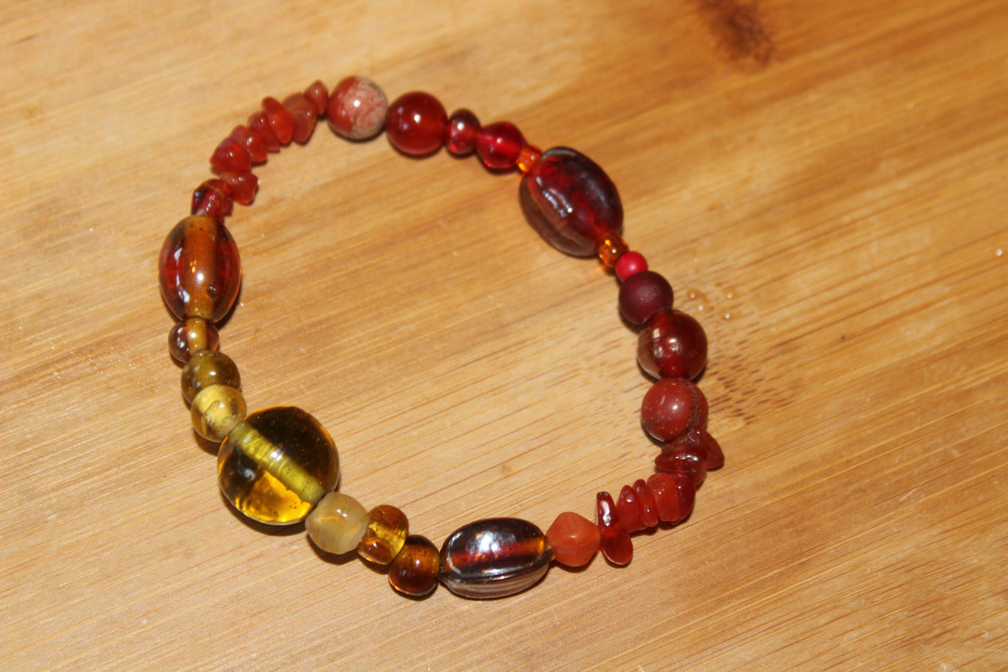 Red Chunky Beaded Bracelet