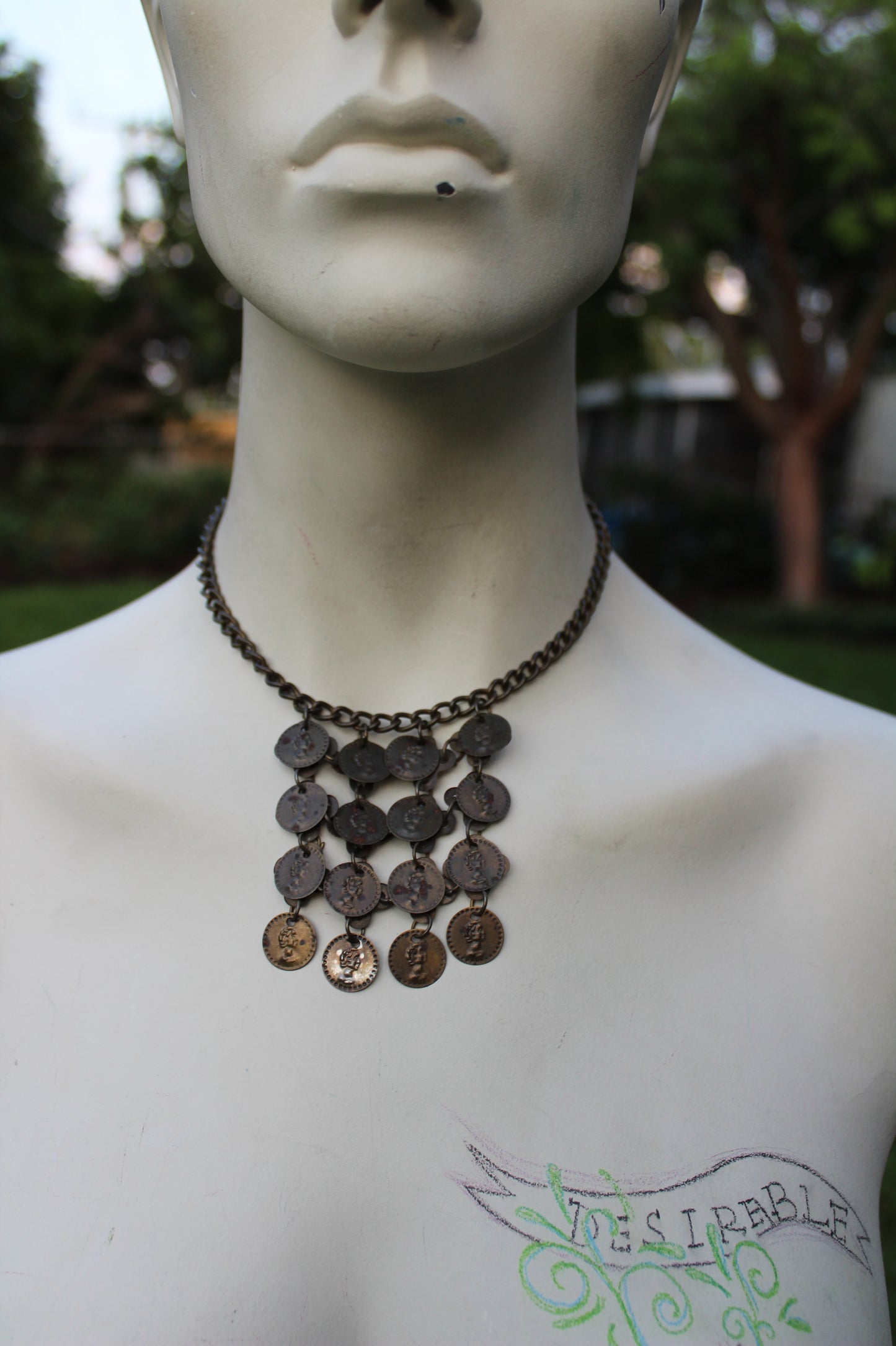 Vintage Copper Coin Necklace