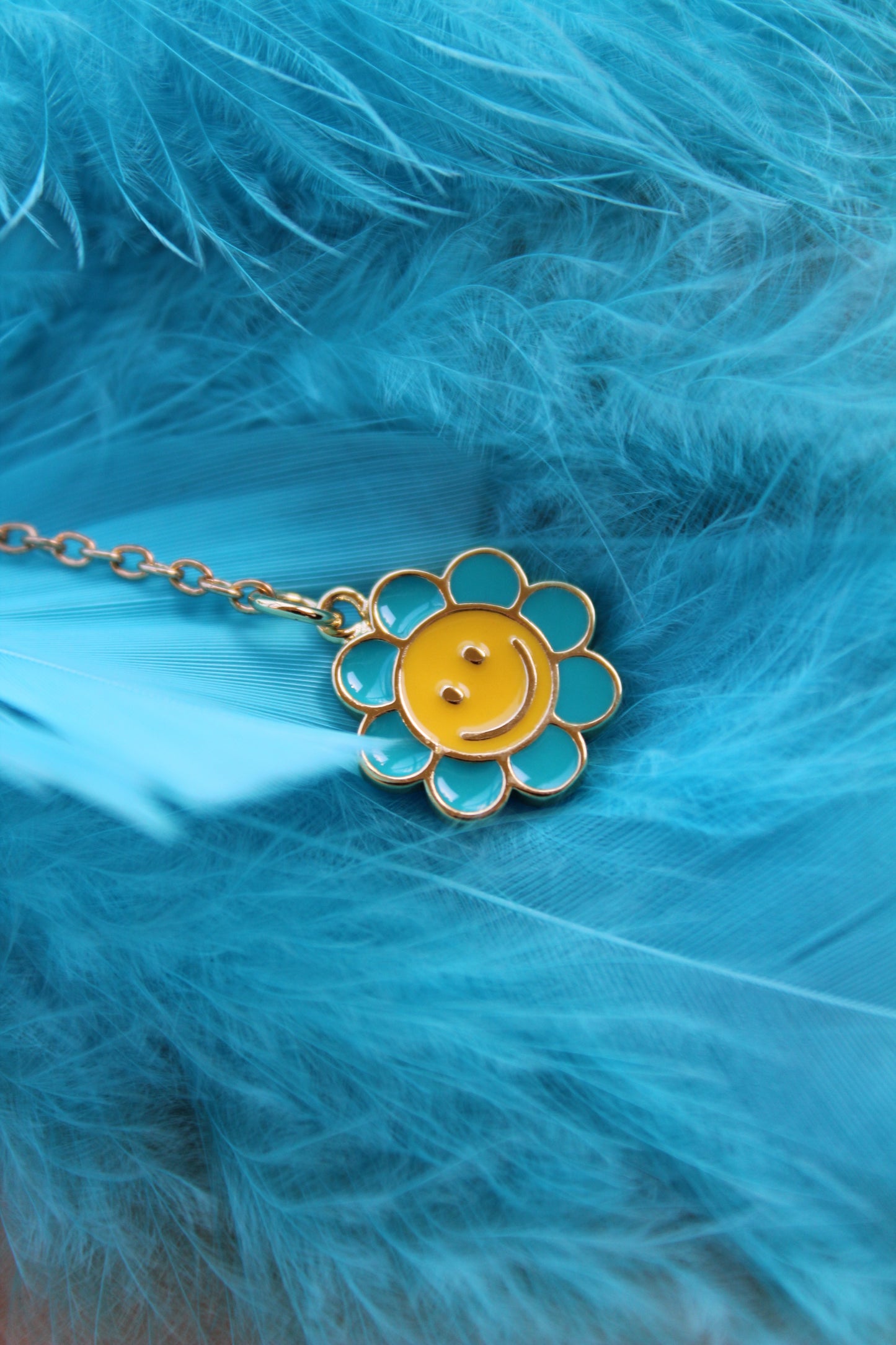 Blue Smiley Feathers