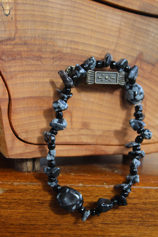 Snowflake Obsidian Bracelet