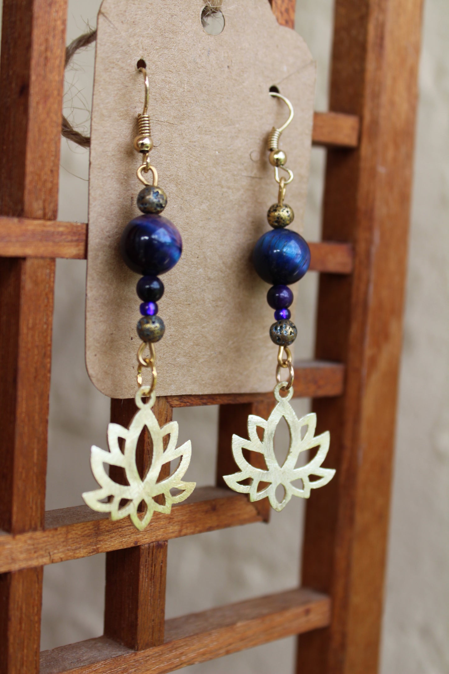 Purple Lotus Earrings