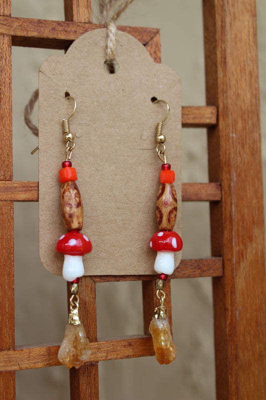 Mushroom Drop Earrings