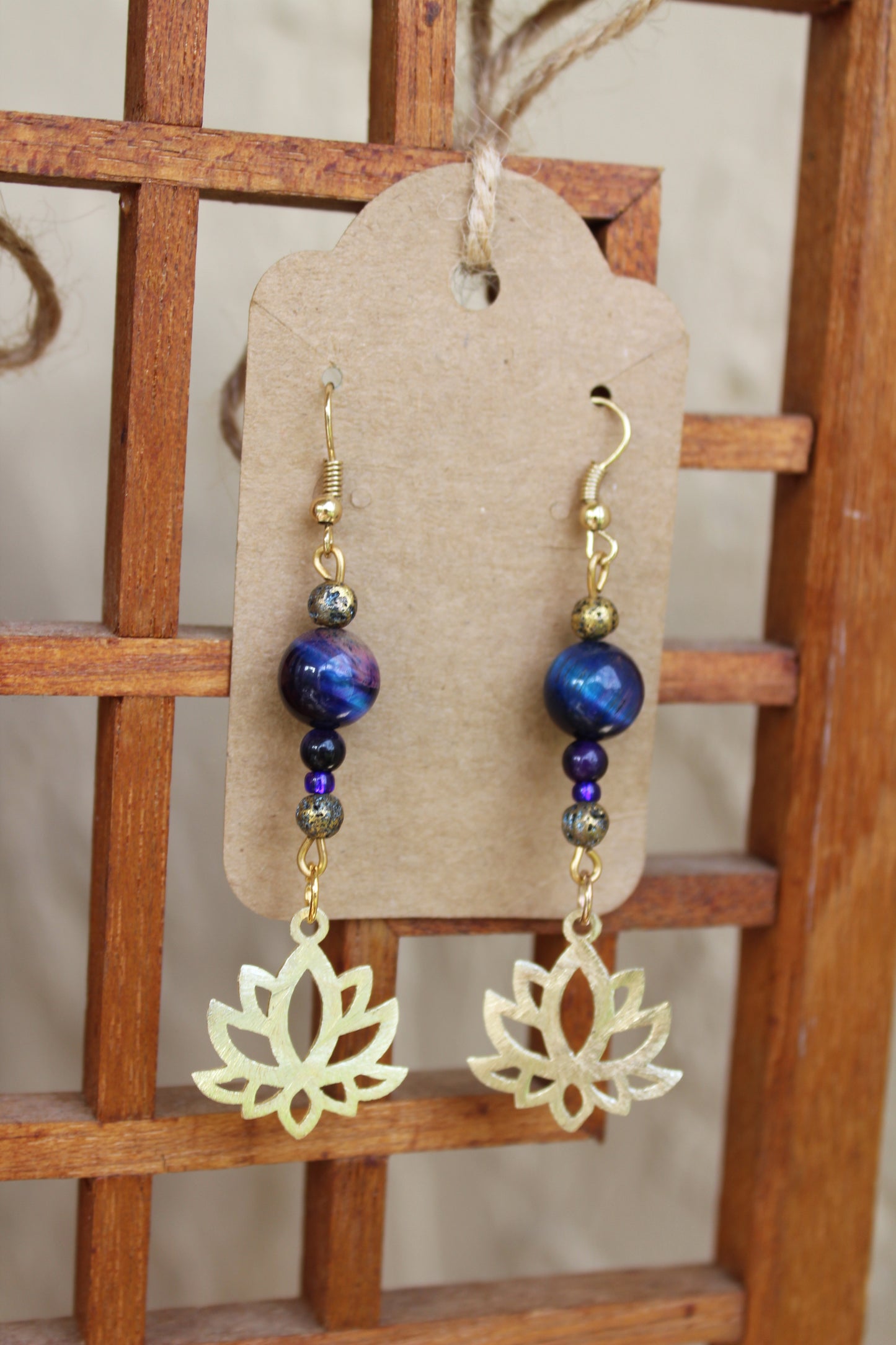 Purple Lotus Earrings