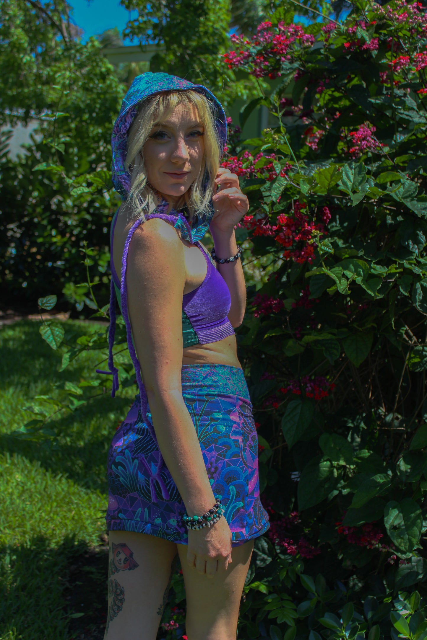 •XS• Cosmic Mushroom Mini Skirt