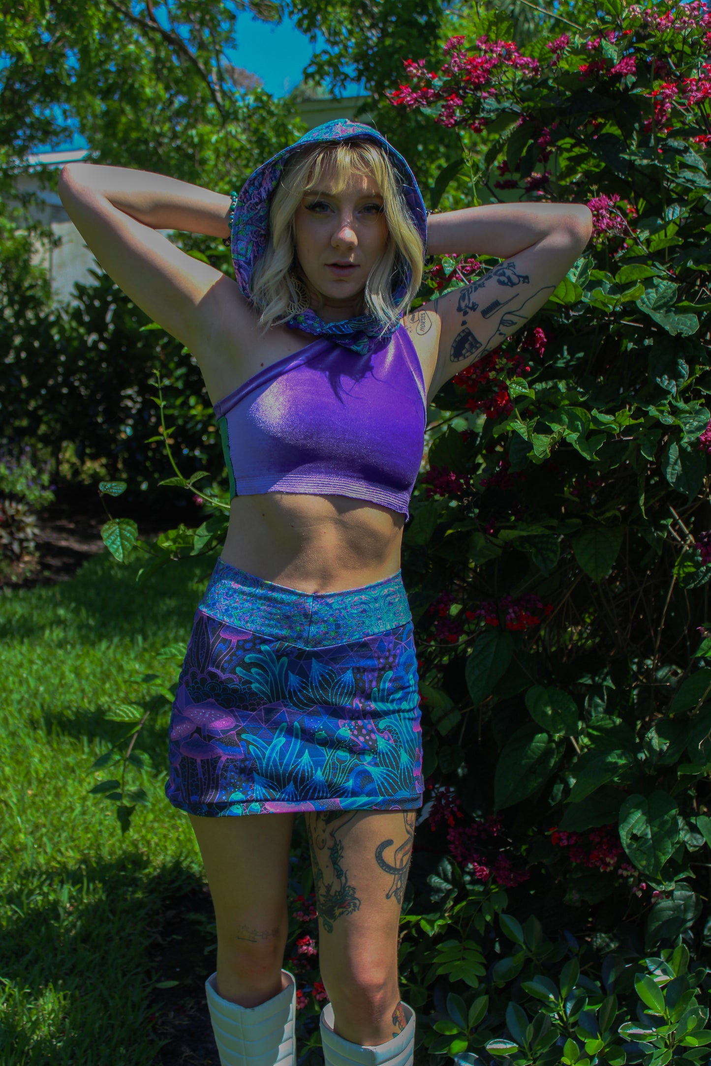 •XS• Cosmic Mushroom Mini Skirt