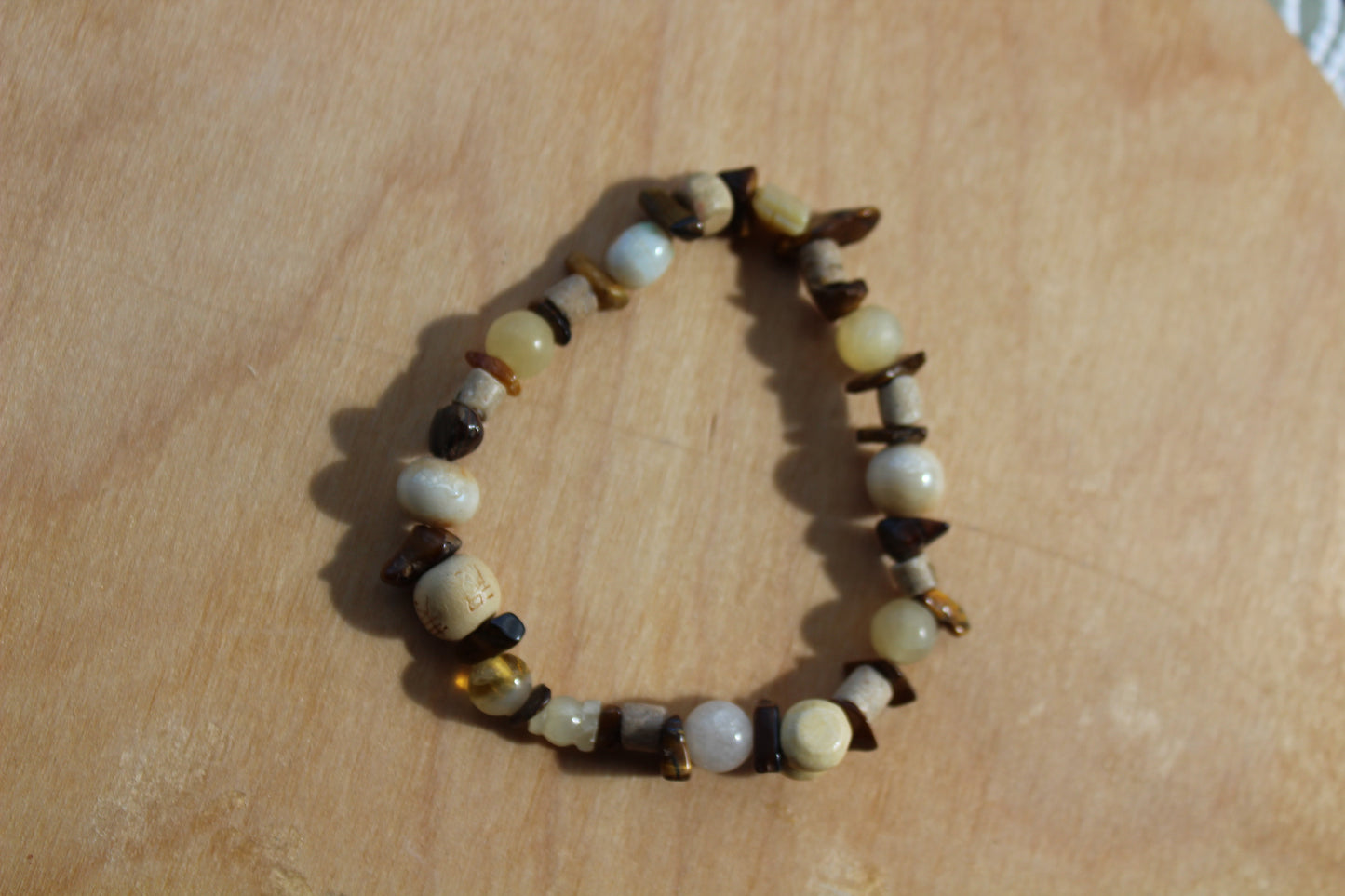 Tiger's Eye & Wood Pieces