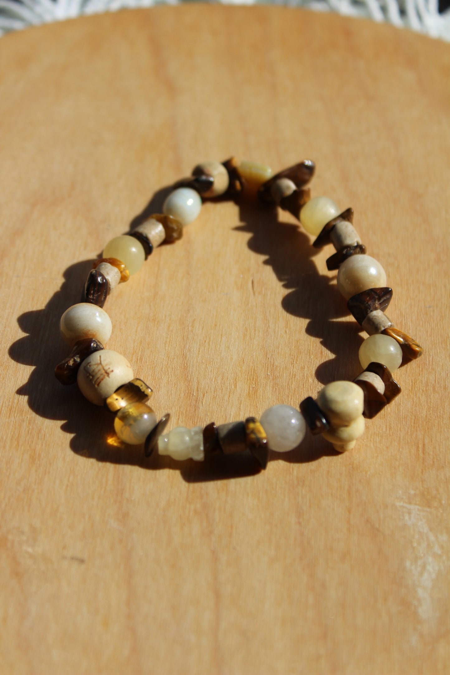 Tiger's Eye & Wood Pieces