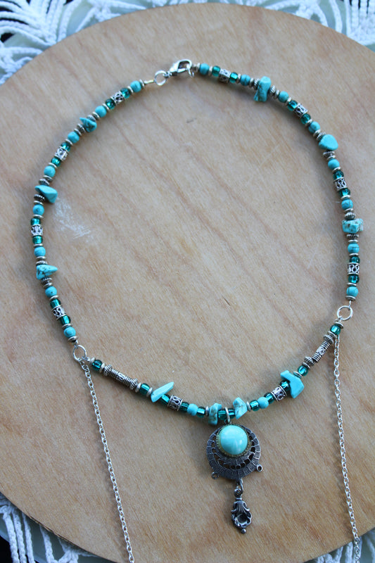 Turquoise Double Chain Necklace