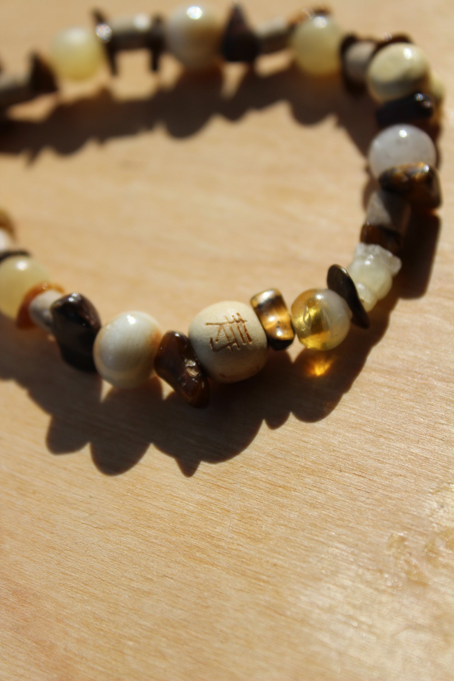 Tiger's Eye & Wood Pieces