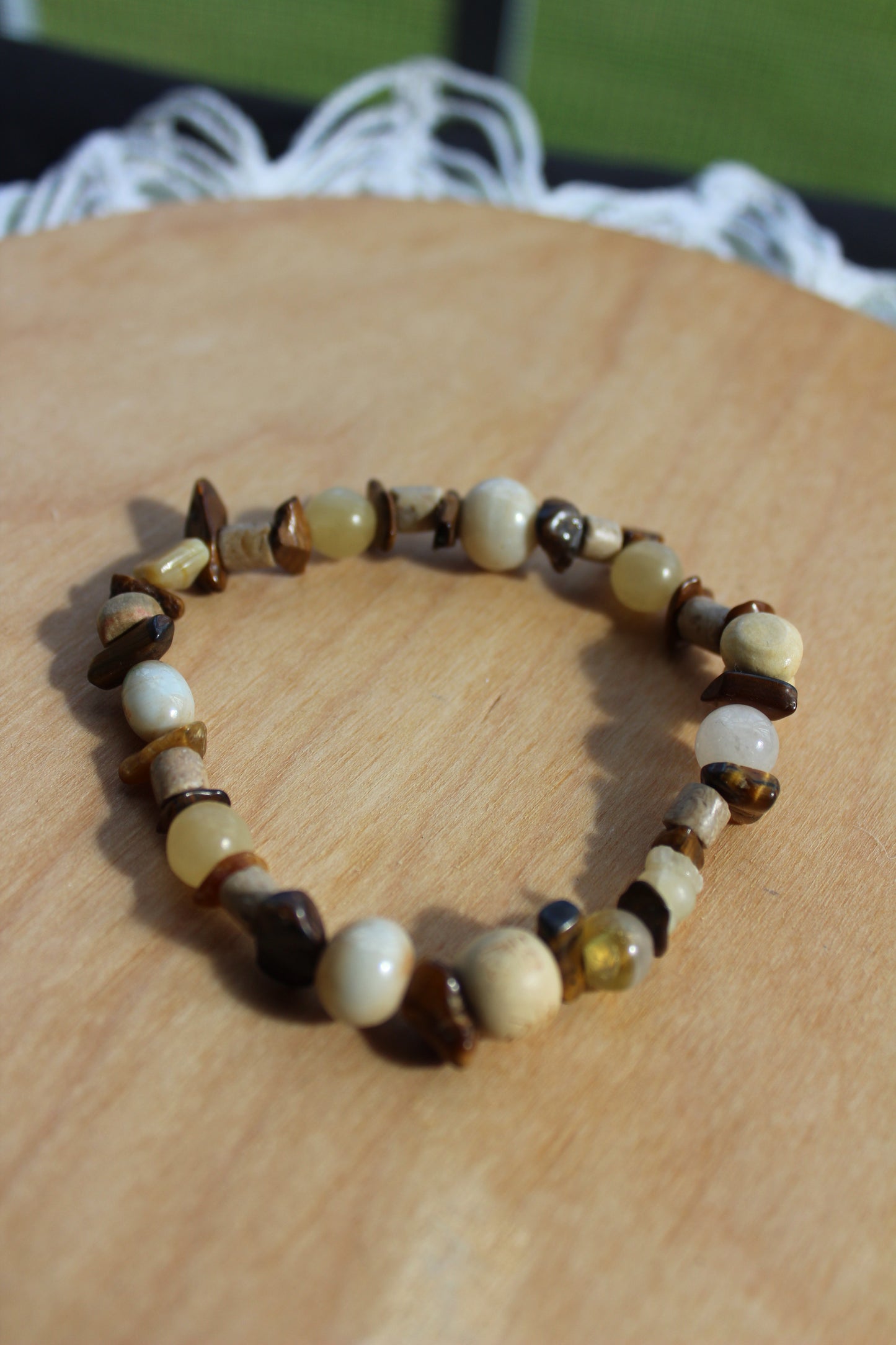 Tiger's Eye & Wood Pieces