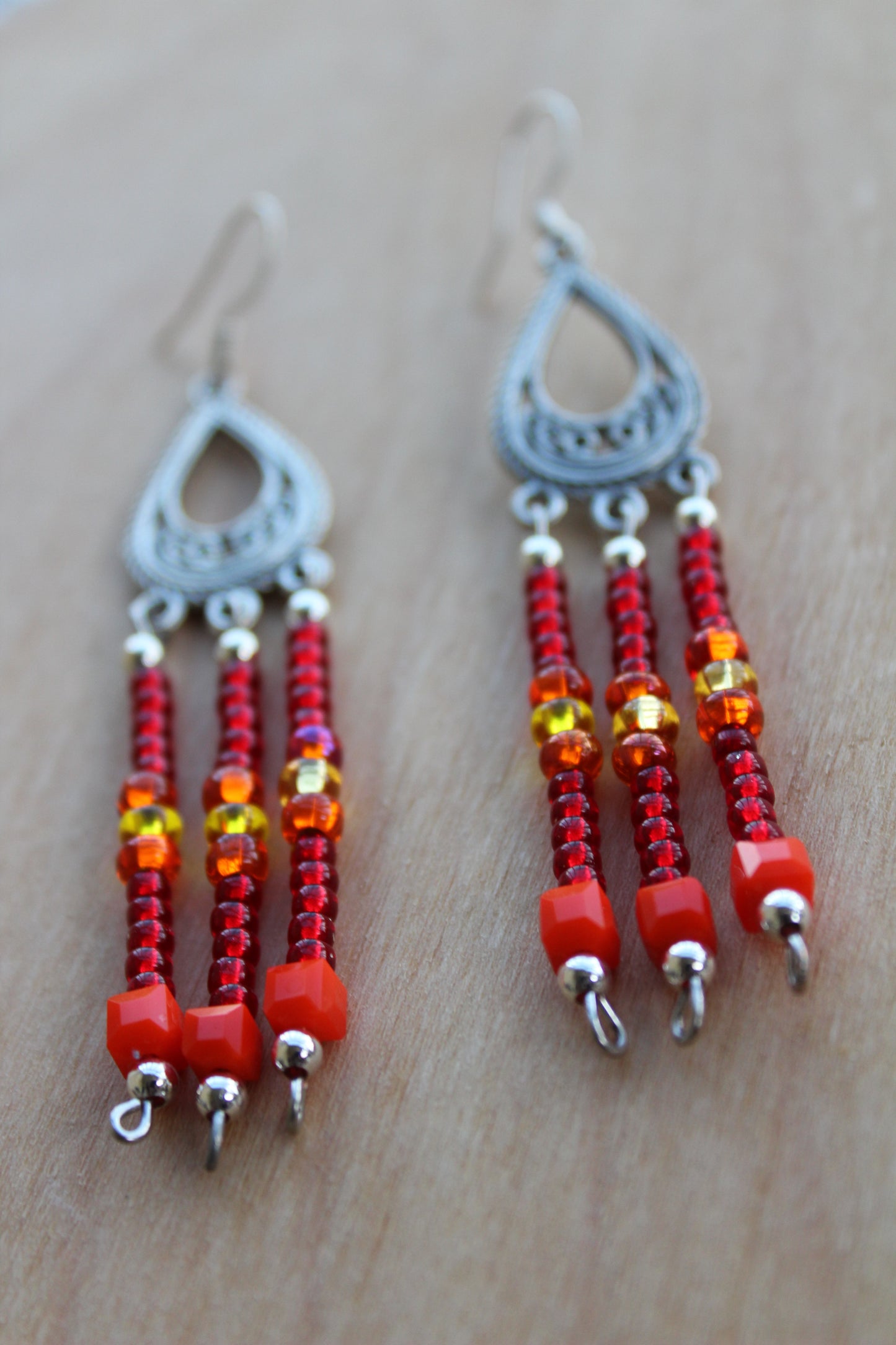 Beaded Fire Earrings