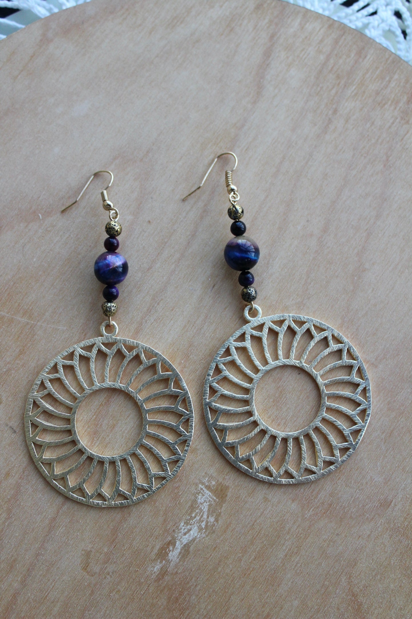 Purple Mandala Earrings