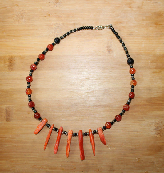 Carnelian and Coral Necklace