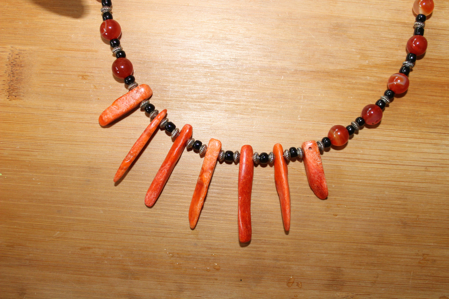 Carnelian and Coral Necklace