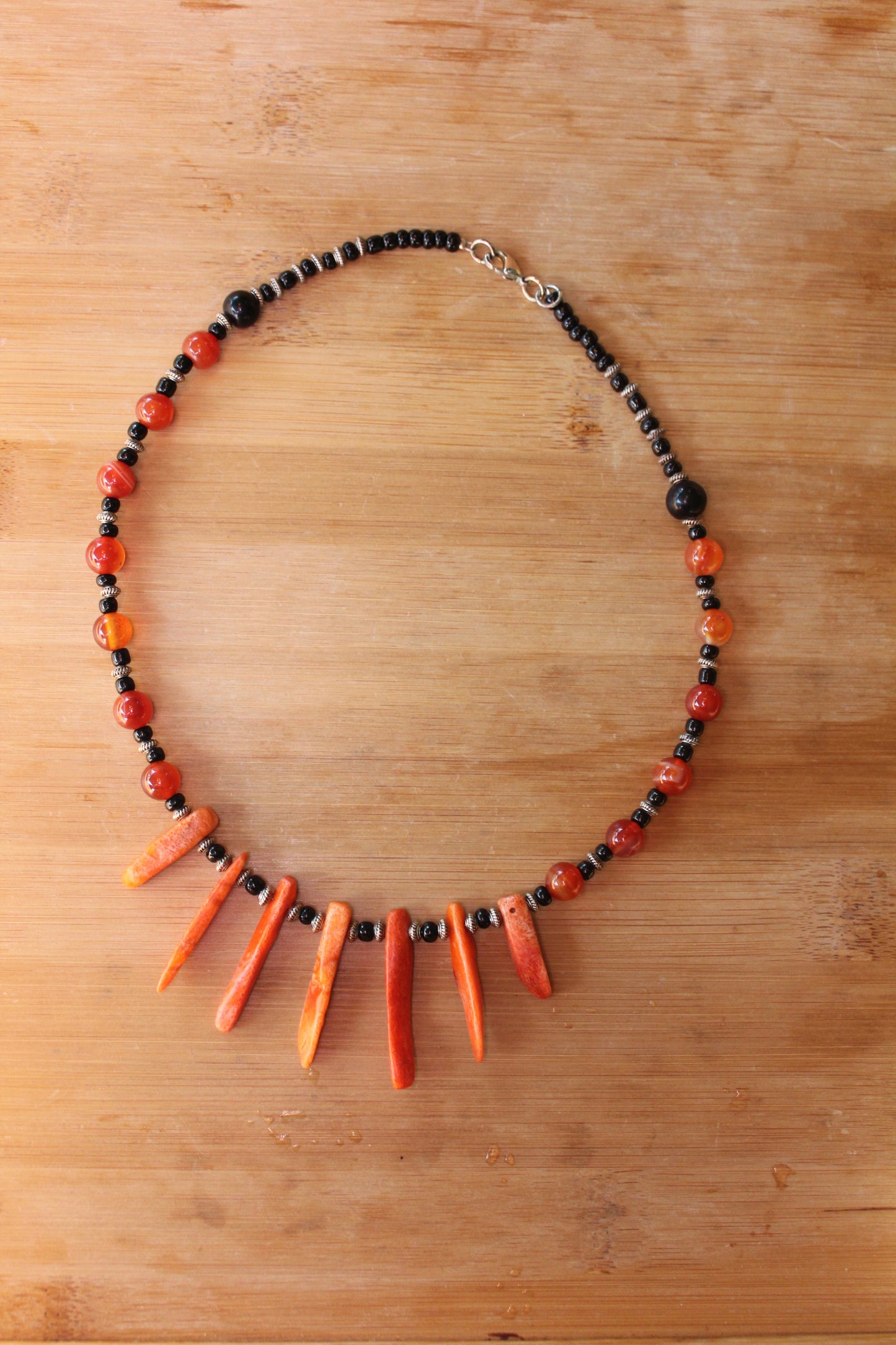 Carnelian and Coral Necklace