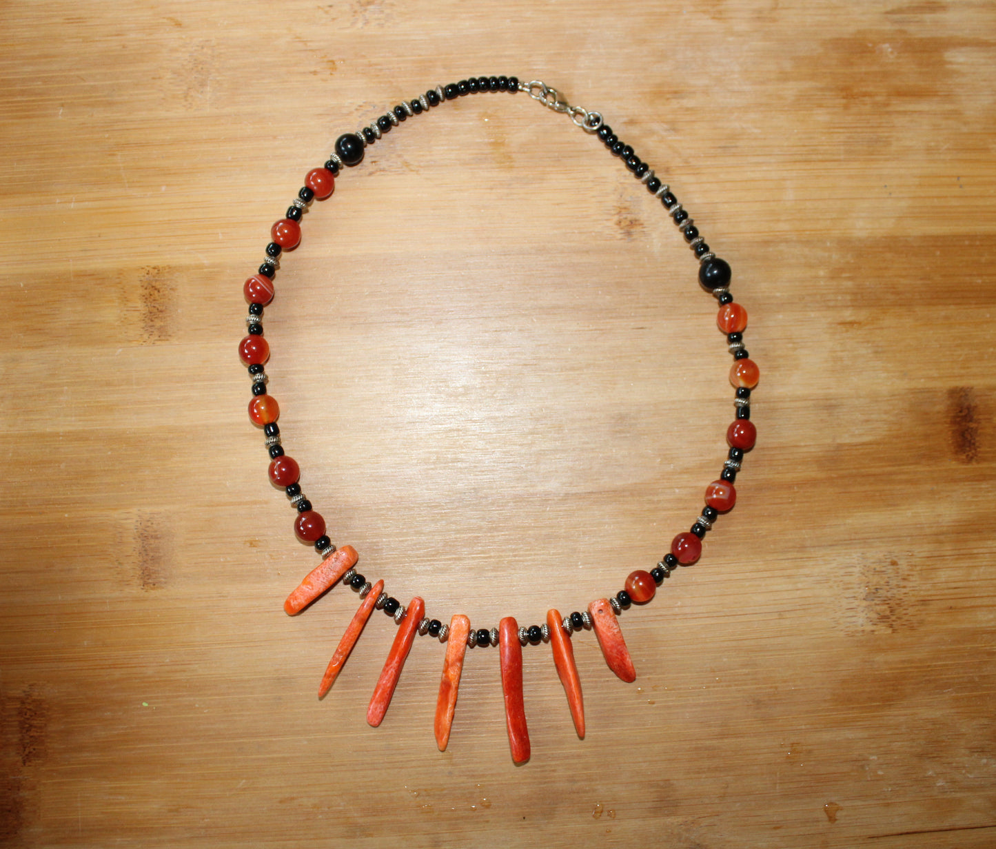 Carnelian and Coral Necklace