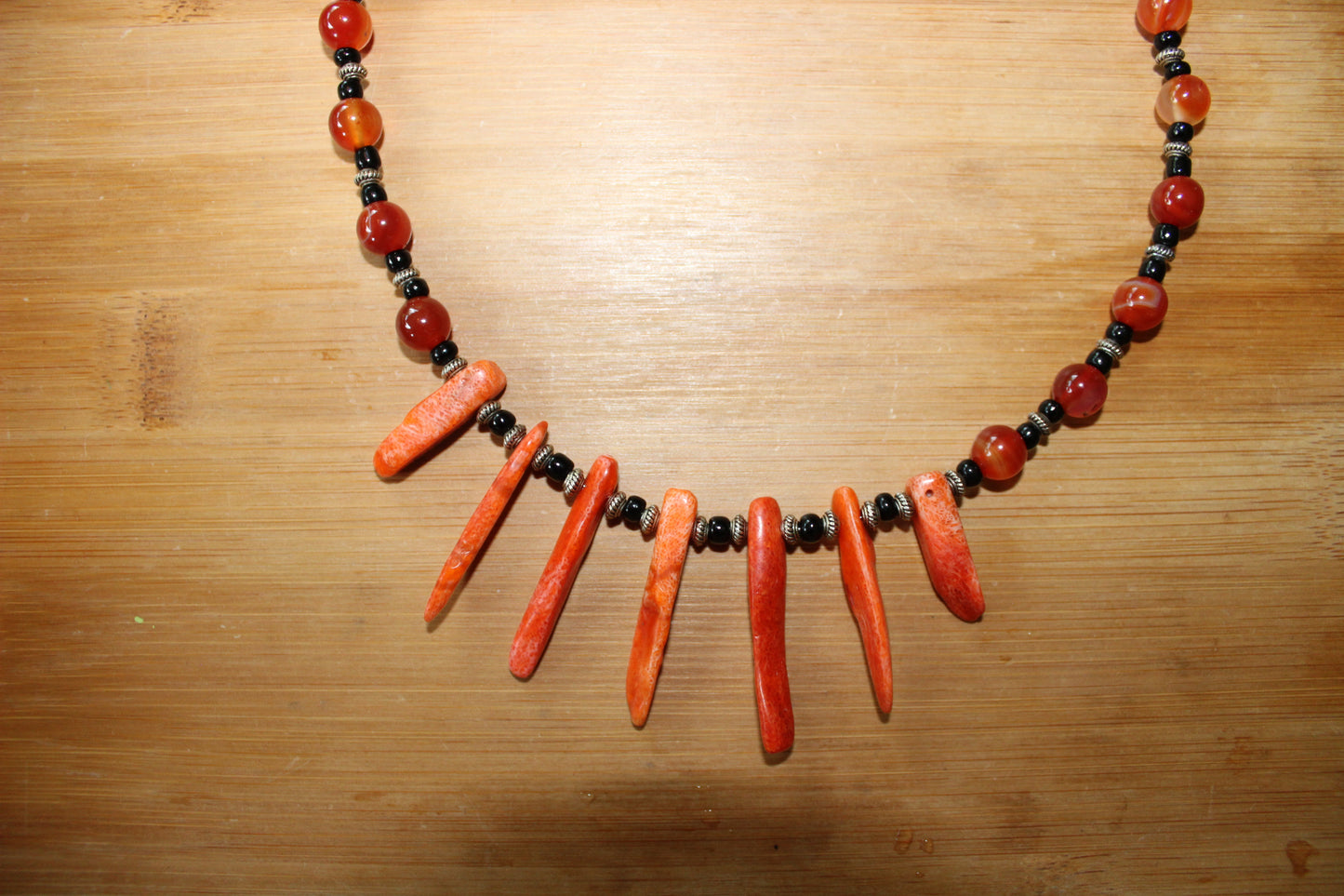 Carnelian and Coral Necklace