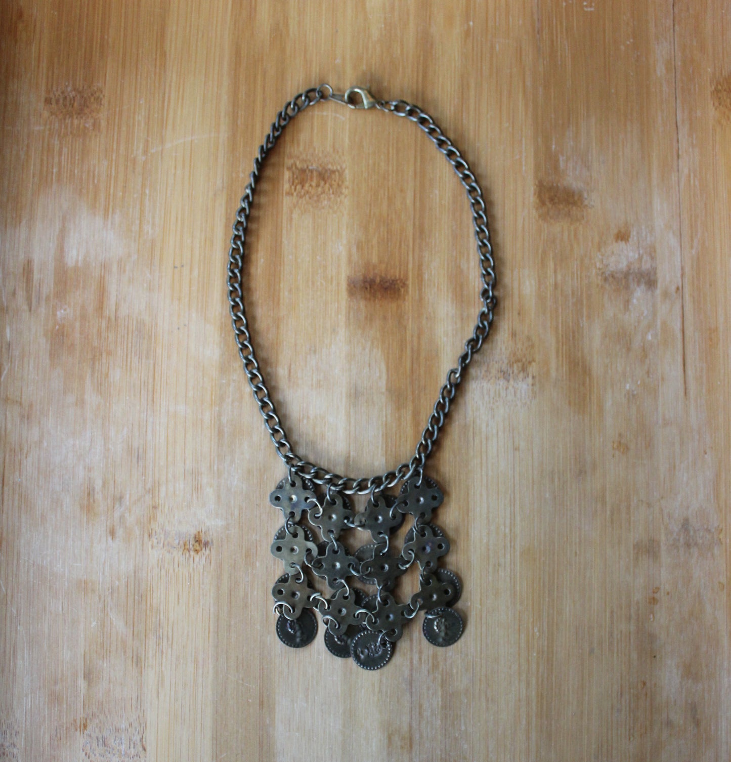 Vintage Copper Coin Necklace