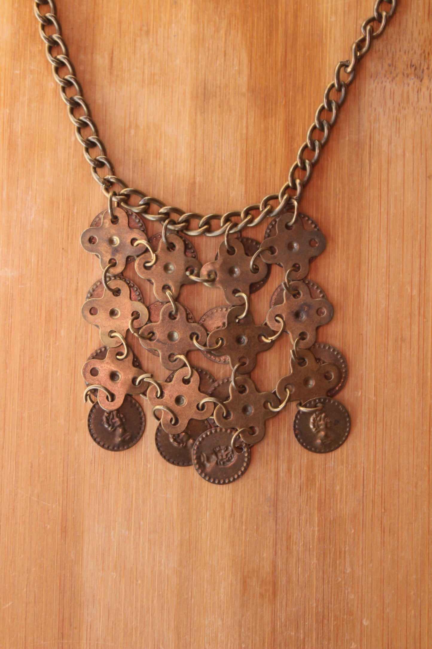 Vintage Copper Coin Necklace