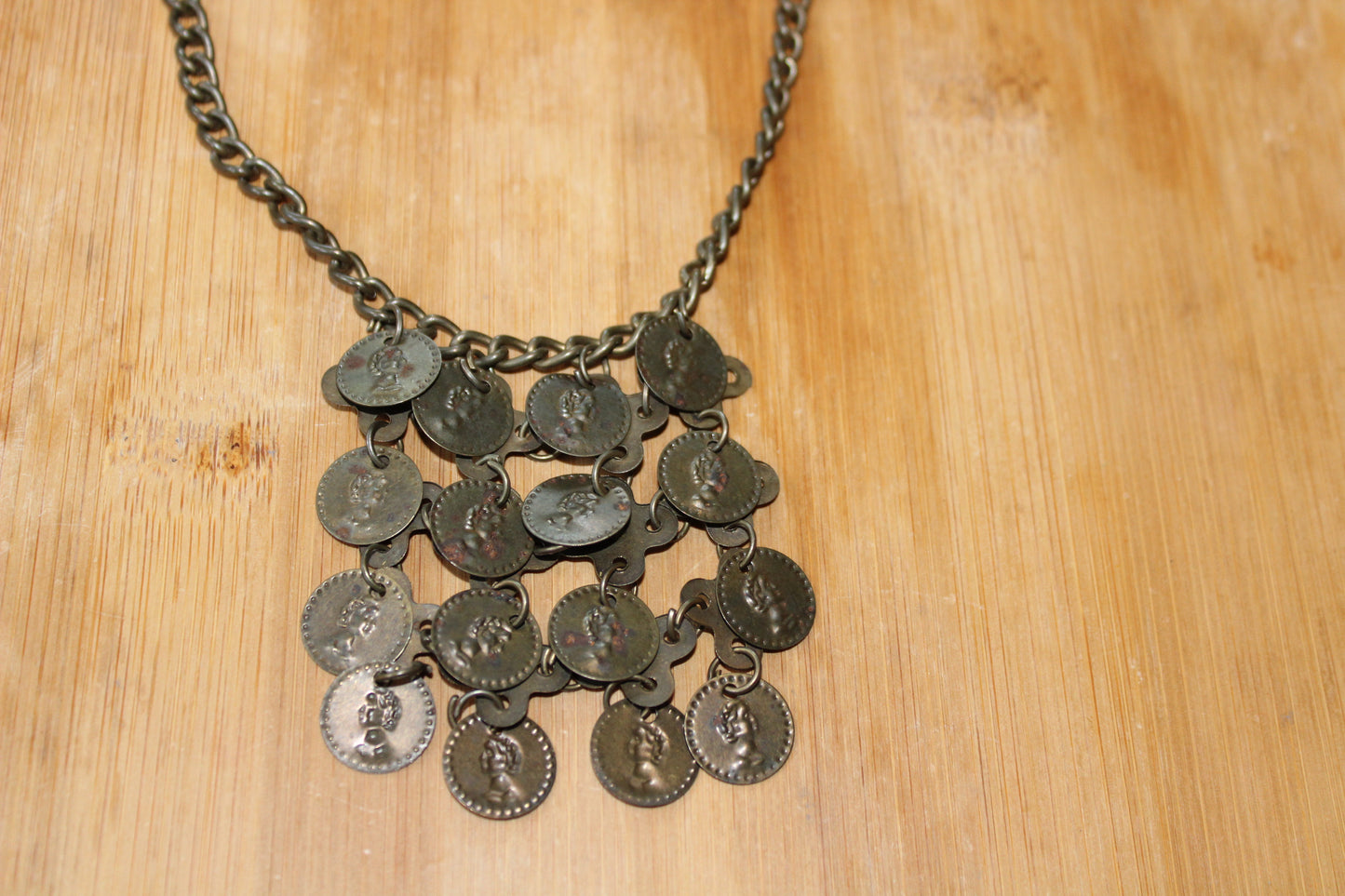 Vintage Copper Coin Necklace