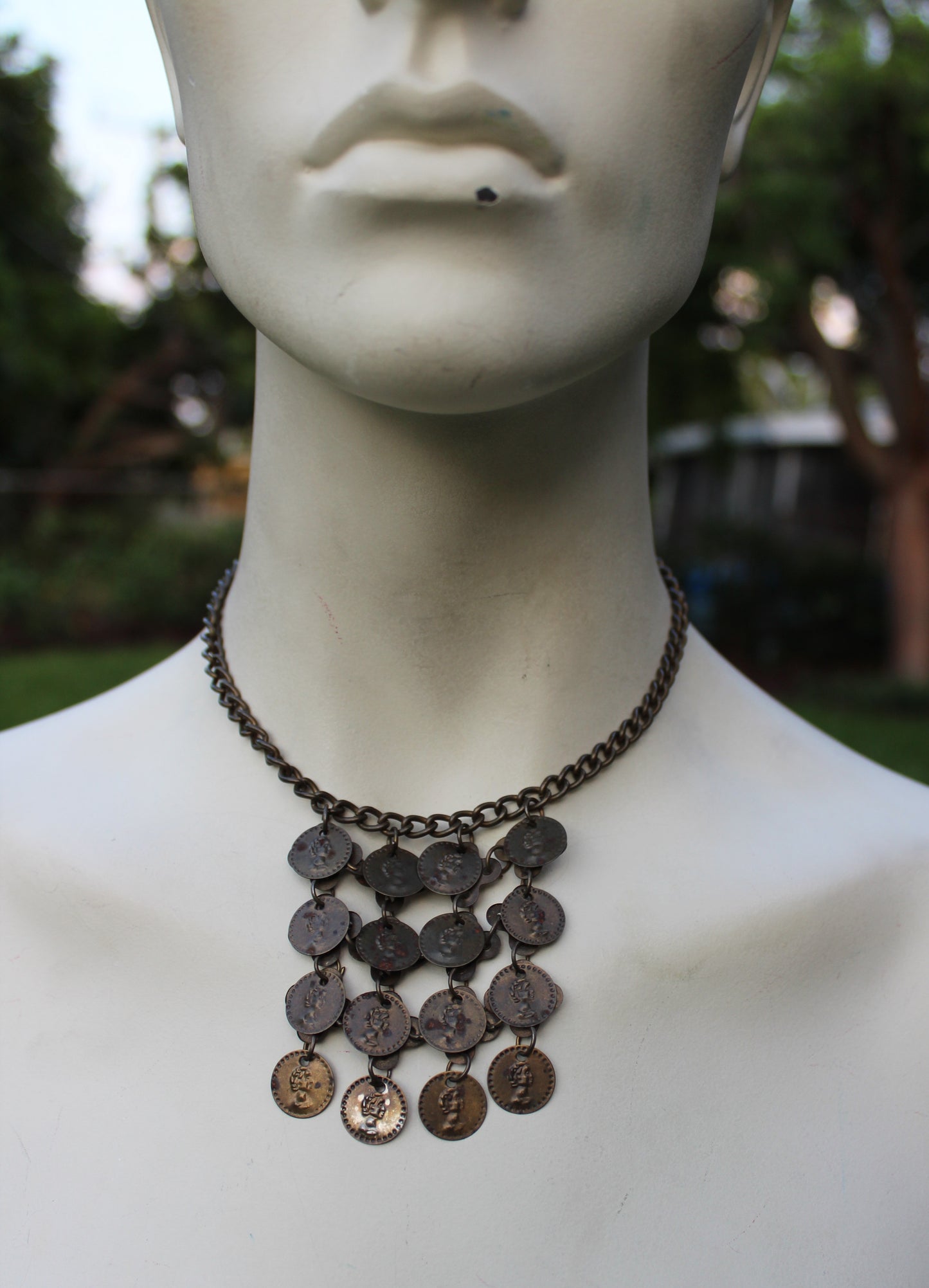 Vintage Copper Coin Necklace