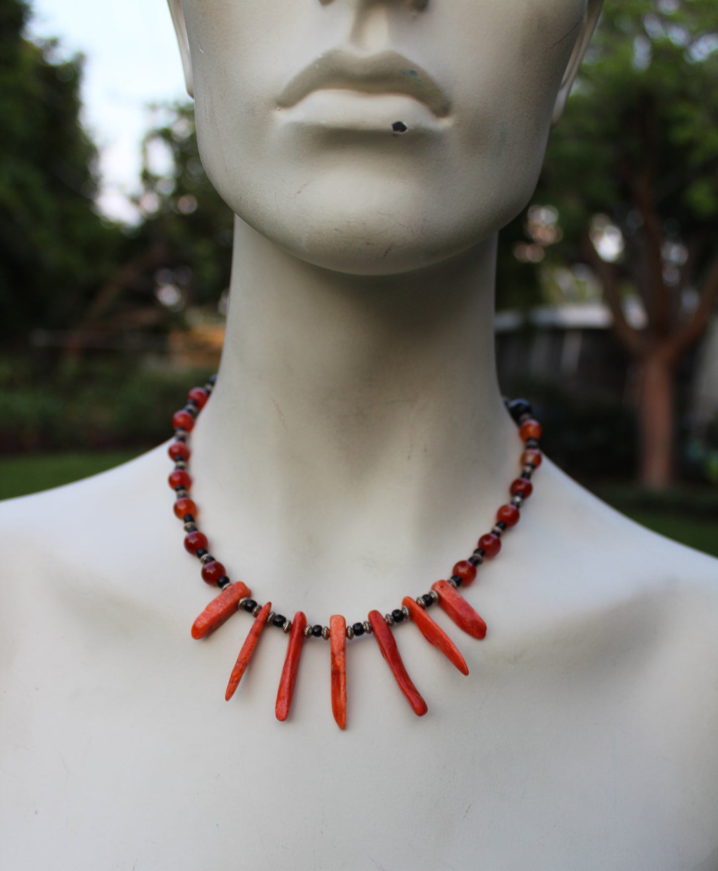 Carnelian and Coral Necklace