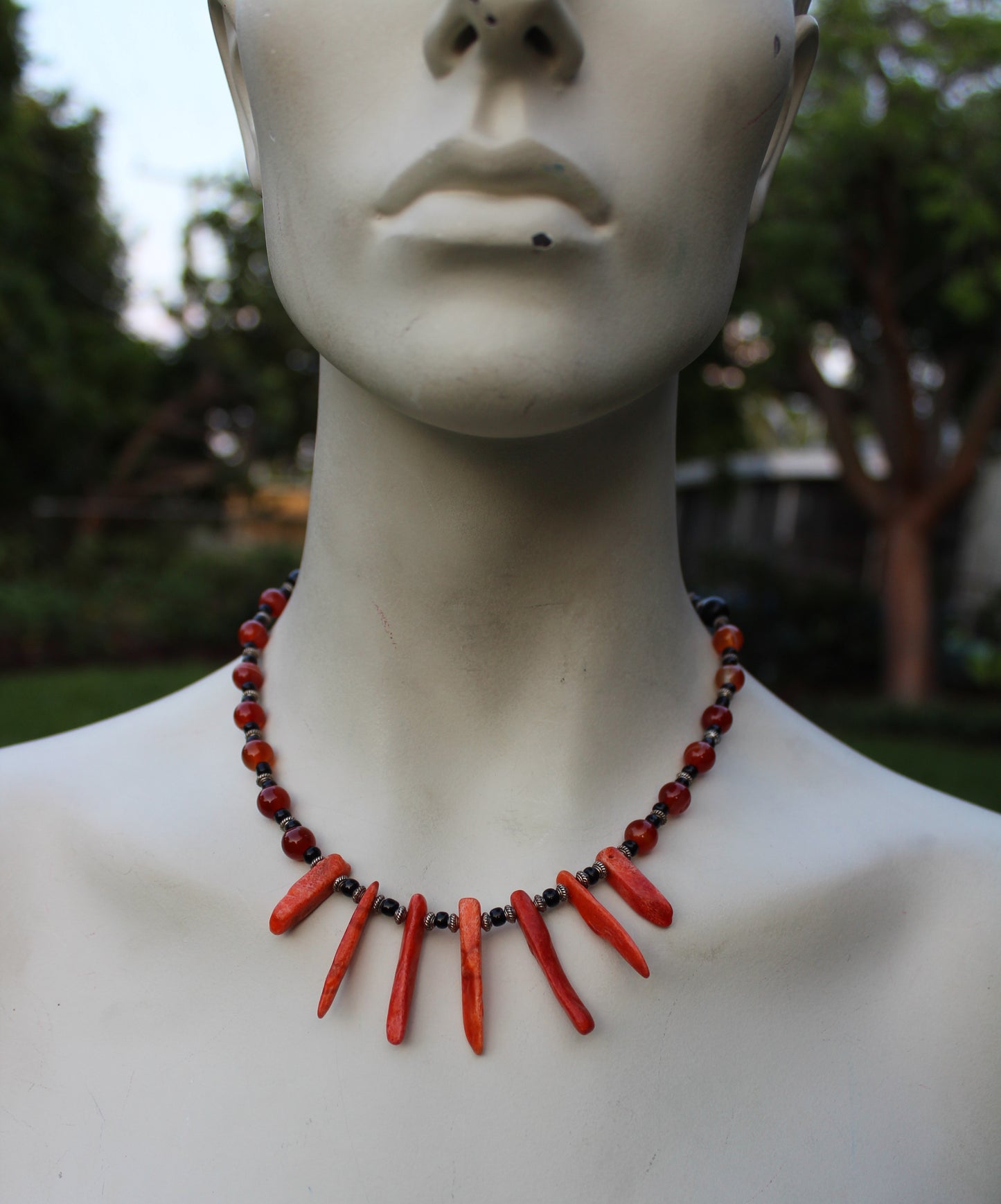 Carnelian and Coral Necklace