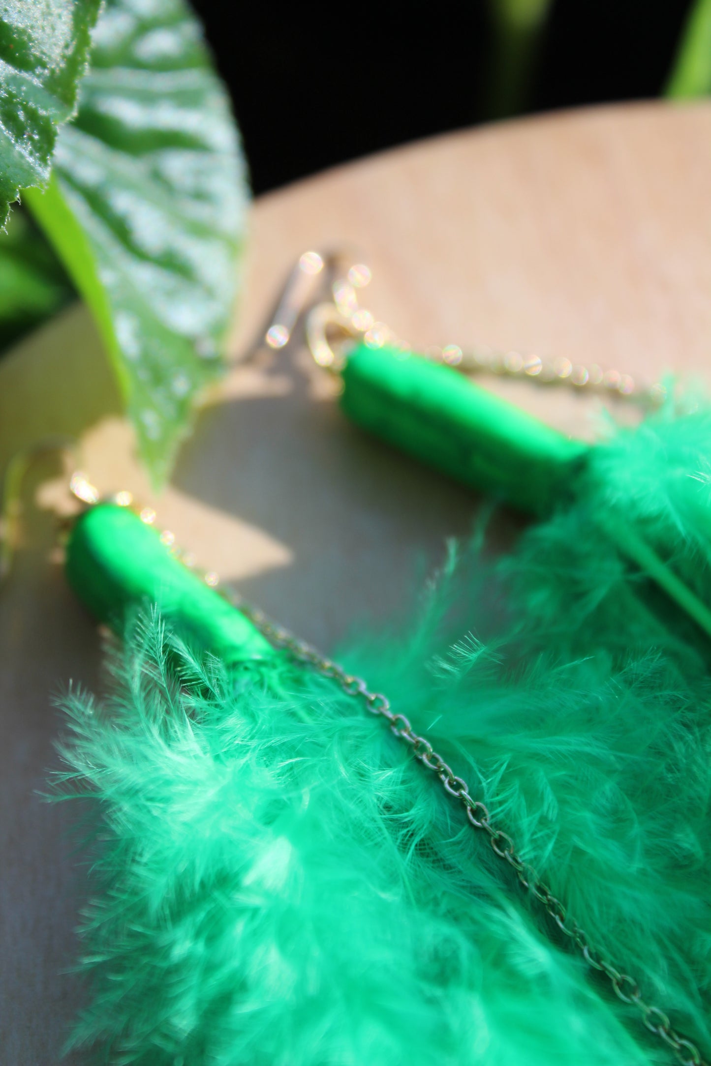 Green Smiley Feathers