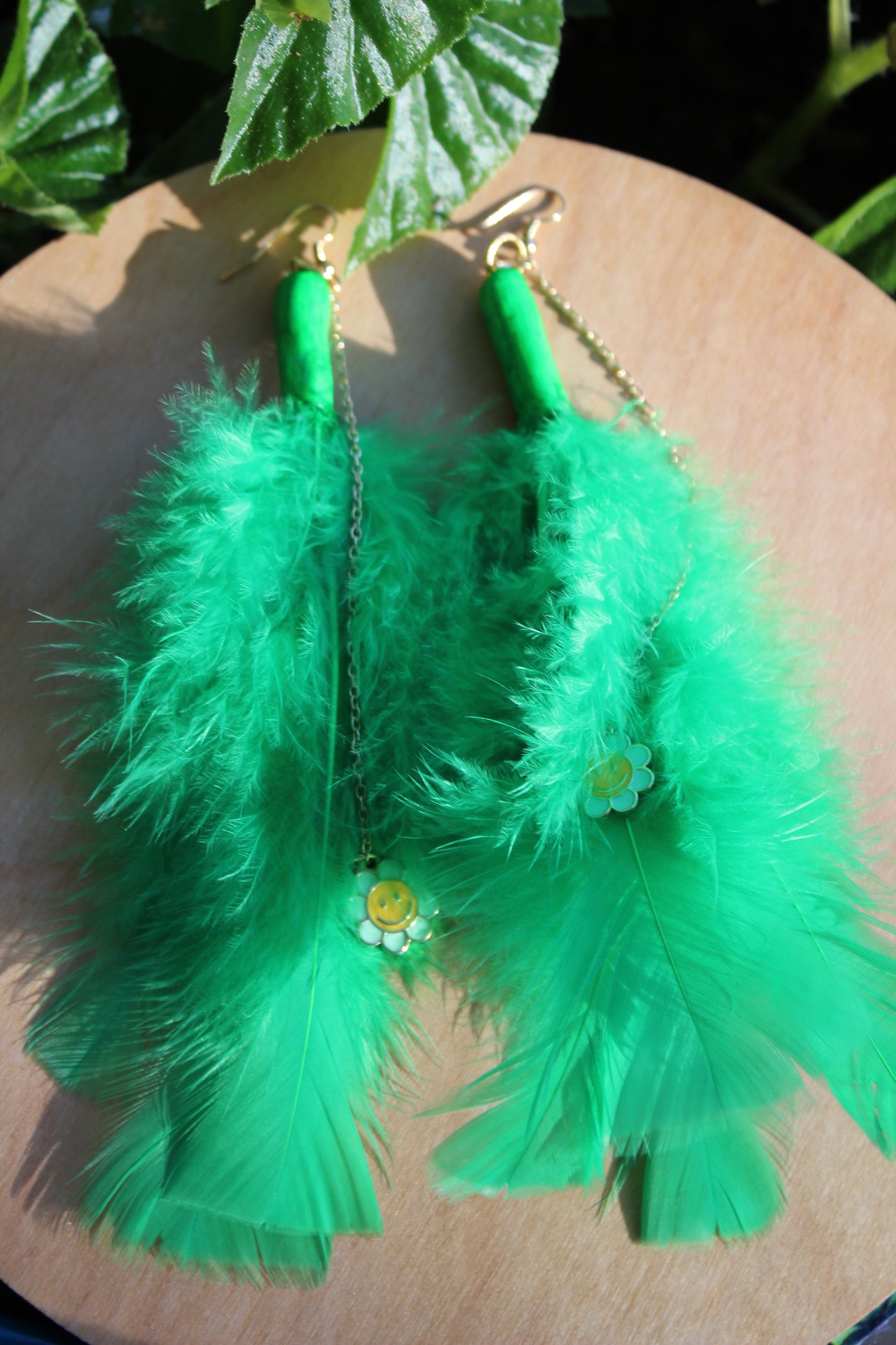 Green Smiley Feathers