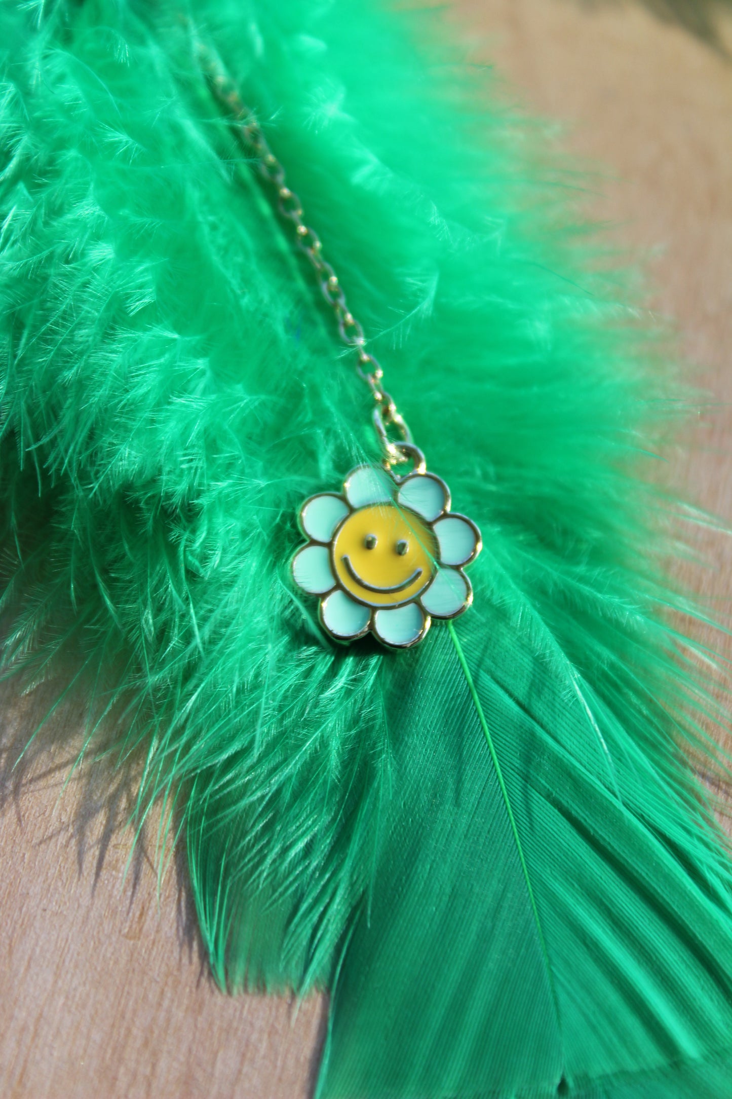 Green Smiley Feathers